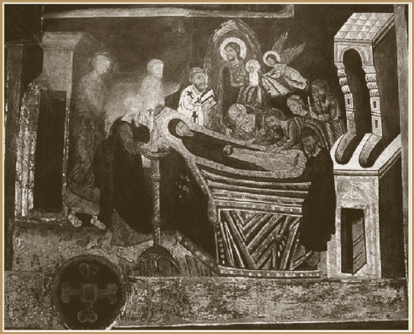 Успение Богородицы. Фреска Троицкой часовни в Люблине. XV в..gif